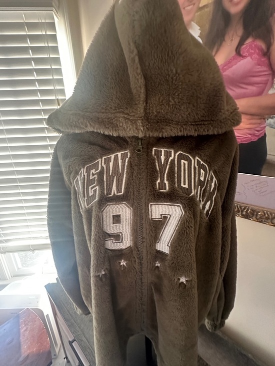 Harper + Ari Jackets & Blazers - New York 97 Olive Faux-Fur Hooded Jacket